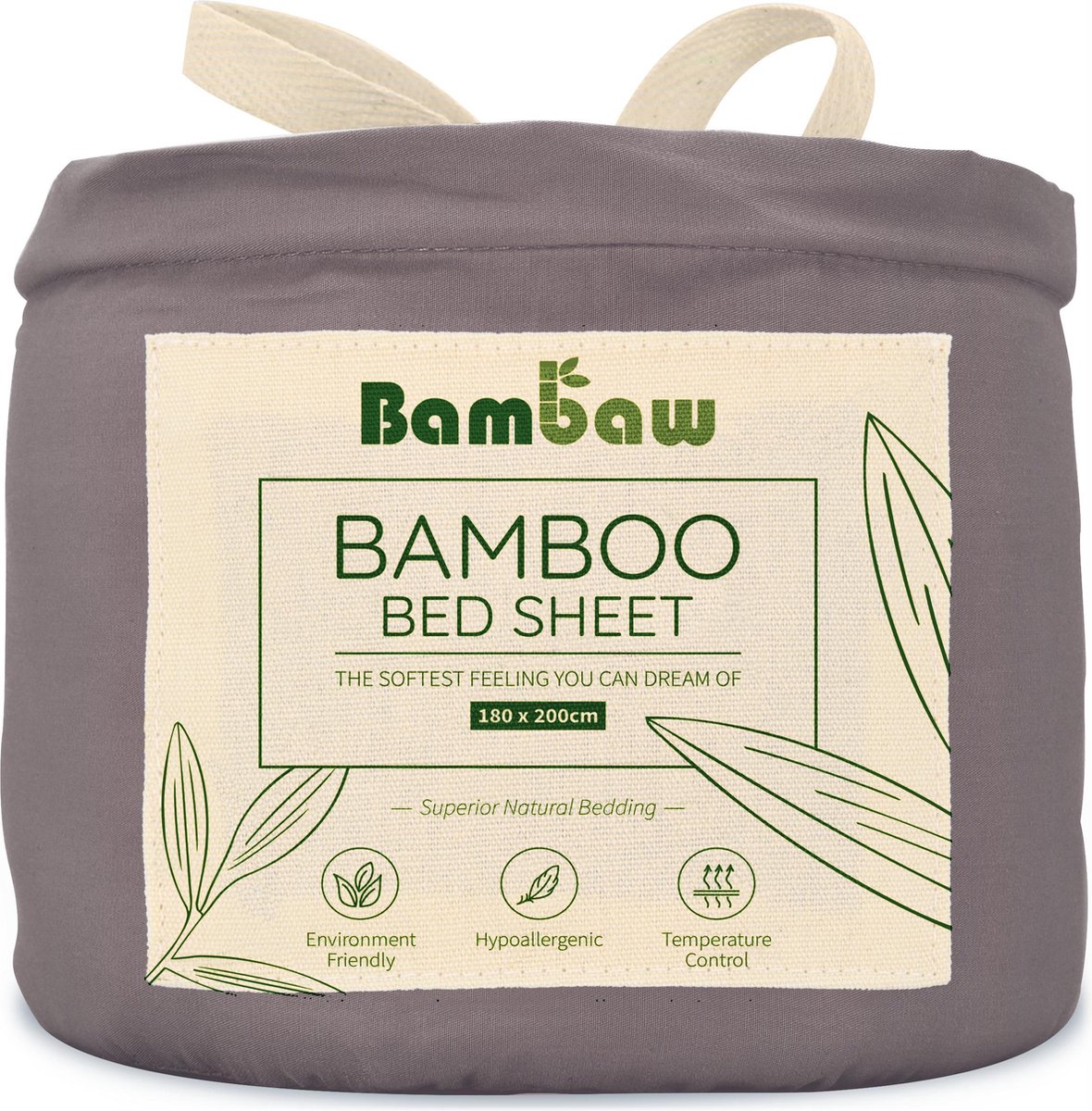 Bamboe Laken | Eco Laken 180 bij 200cm | Donkergrijs | Luxe Bamboe Beddengoed | Hypoallergeen Bed Laken | Puur Bamboe Viscose Rayon hoeslaken| Ultra-ademende Stof | Bambaw