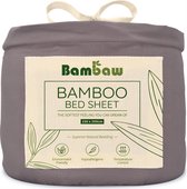 Bamboe Hoeslaken | 2-Persoons Eco Hoeslaken 150cm bij 200cm | Donkergrijs | Luxe Bamboe Beddengoed | Hypoallergeen Hoeslaken | Puur Bamboe Viscose Rayon laken | Ultra-ademende Stof | Bambaw