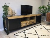 TV-meubel industrieel 200cm mangohout
