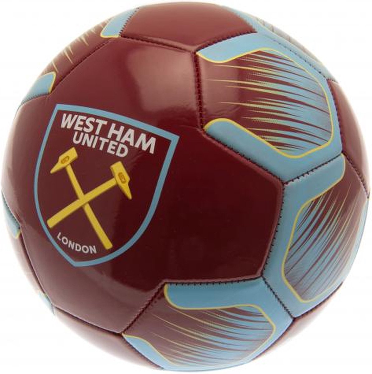 West Ham voetbal - maat 5 - bordeaux/blauw