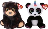 Ty - Knuffel - Beanie Buddy - Kodi Bear & Paris Panda