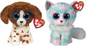 Ty - Knuffel - Beanie Boo's - Muddles Dog & Opal Cat