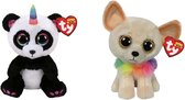 Ty - Knuffel - Beanie Boo's - Paris Panda & Chewey Chihuahua