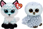 Ty - Knuffel - Beanie Boo's - Atlas Fox & Owlette Owl