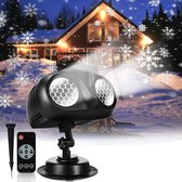 Kerstverlichting | Kerstdecoratie | Sneeuwvloklamp | Projector | Led | Timer | waterdicht | Buitenverlichting | 3 Soorten Sneeuwvlokken | afstandsbediening | 3 Standen
