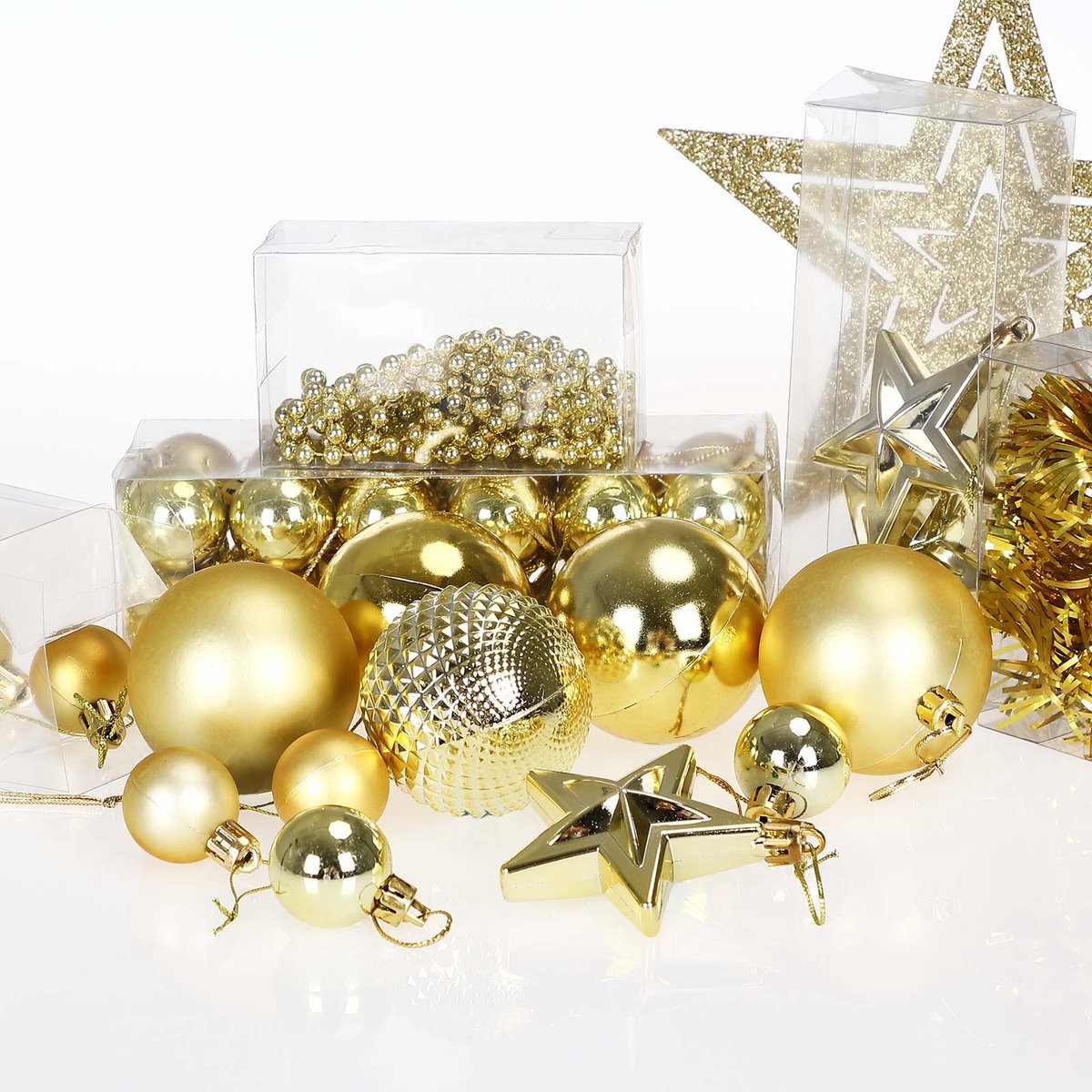 Kerstversiering goud, kerstdecoratie