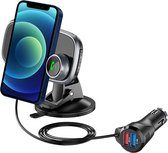 MaxedMore Bluetooth FM Transmitter – Receiver Voor In De Auto – Telefoonhouder – Carkit – Ontvanger – Magneet – Receiver – Handsfree - Zwart
