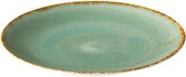 Q Authentic Aqua Ovaal Bord -  Ø27,7x(H)3cm - Set van 6