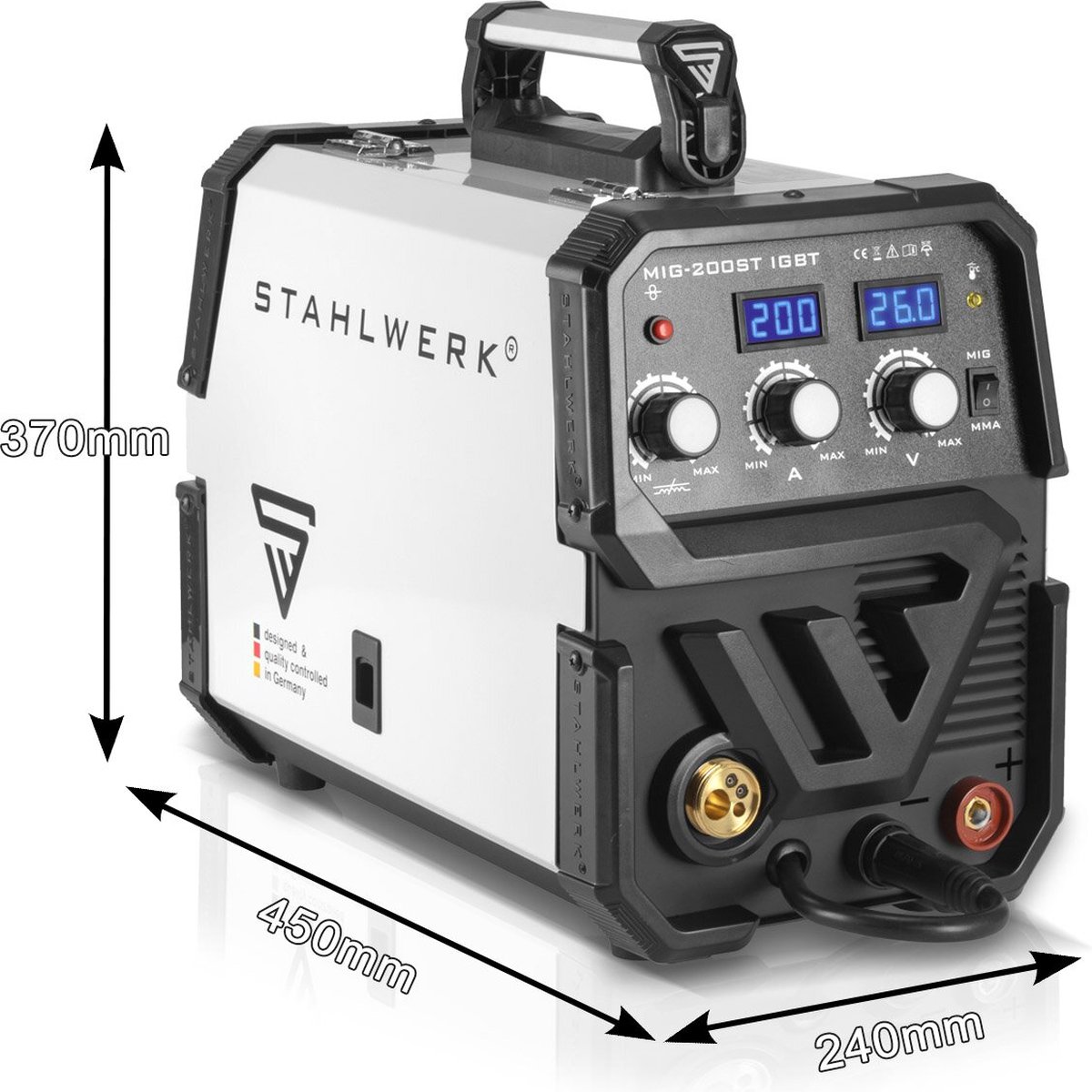 Máquina de soldar STAHLWERK FLUX 140 ST Digital Lift TIG set básico co