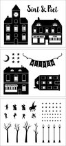 Stickers - Sinterklaas - sticker set - formaat: A4 - 3 stuks - mat zwart - raamsticker - deursticker - muursticker