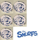 De smurfen - potige smurf - set van 5 borden - kunststof - voor kinderen - +/- 21,5 cm breed.