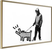 Ingelijste Poster - Banksy: Kies je wapen, Goudkleurige lijst