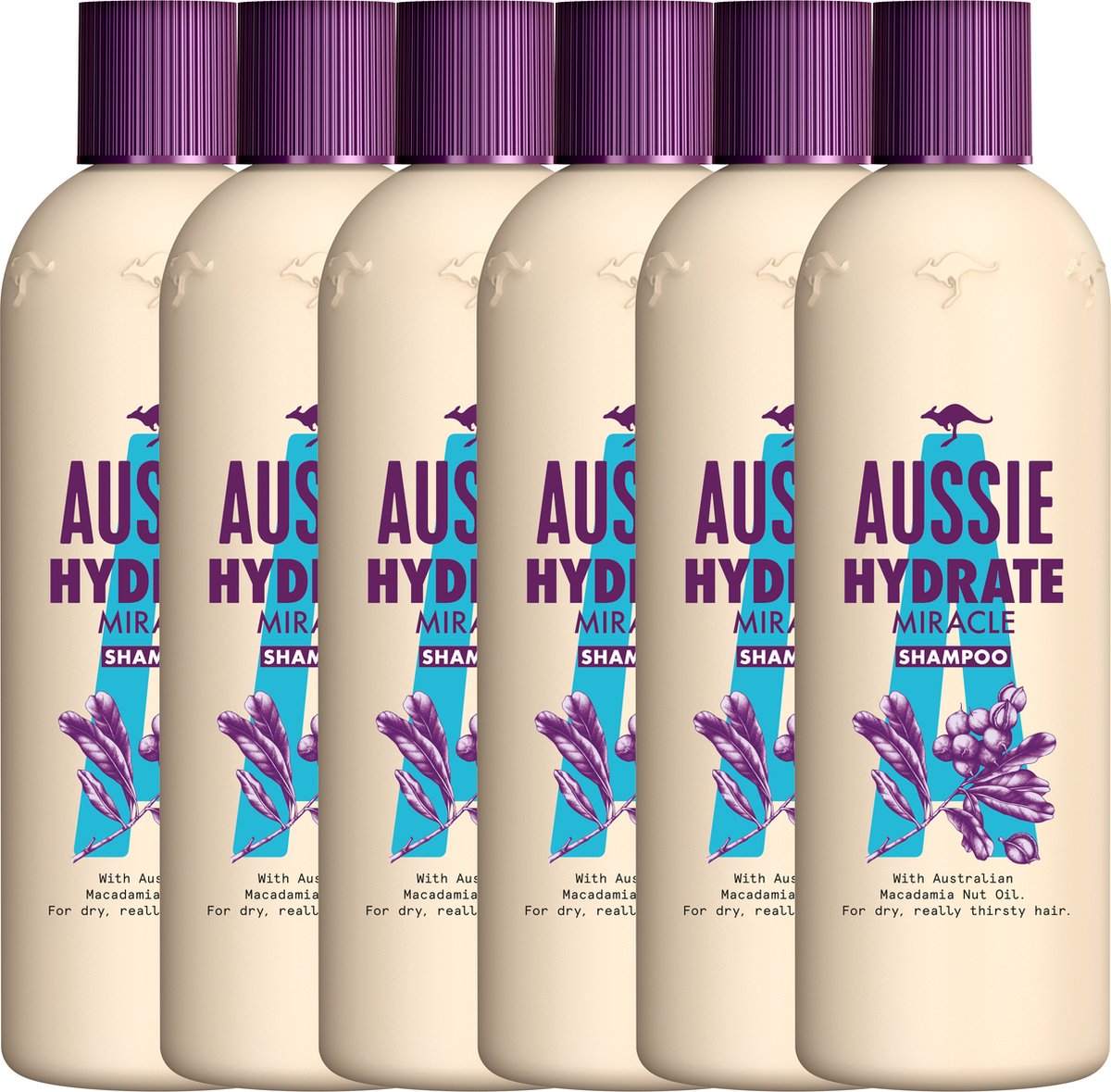 Aussie Hydrate Miracle Shampoo - Voordeelverpakking - 6 x 300 ml