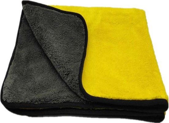 Foto: Jumada s 2x microvezeldoek auto droogdoek schoonmaakdoek absorberende doek geel donkergrijs 60 x 40 cm set van 2