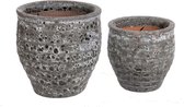 - planter clay 49x49x49cm s / 2 - antique grey - 49x49x492