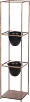 - planter cabinet metal 28x28x118cm - black/gold - 28x28x118