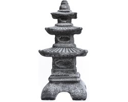 Tuinbeeld Pagode (Grijs/gepattineerd)- decoratie voor binnen/buiten - beton