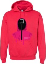 SQUID GAME HOODIE UNISEX MET FOTOPRINT ROOD LARGE