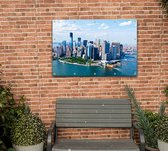 Wijdse luchtfoto van New York Financial District - Foto op Tuinposter - 150 x 100 cm