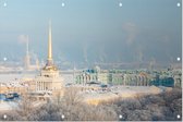 De Hermitage van Sint-Petersburg in winters landschap - Foto op Tuinposter - 120 x 80 cm