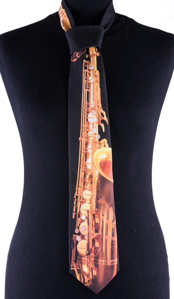 Designer Stropdas Saxofoon