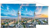 De beroemde TV-toren op het Alexanderplatz van Berlijn - Foto op Textielposter - 90 x 60 cm