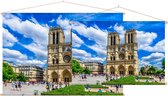 Kathedraal van de Notre-Dame in centrum van Parijs - Foto op Textielposter - 120 x 80 cm