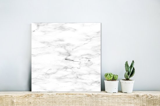 Décoration murale Métal - Peinture Aluminium - Marbre - Wit - Grijs - 20x20 cm