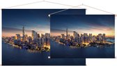 Panorama van de New York City skyline bij zonsopgang - Foto op Textielposter - 45 x 30 cm