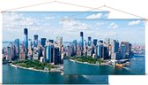 Wijdse luchtfoto van New York Financial District - Foto op Textielposter - 120 x 80 cm