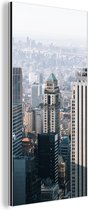 Wanddecoratie Metaal - Aluminium Schilderij Industrieel - New York - Skyline - Mist - 20x40 cm - Dibond - Foto op aluminium - Industriële muurdecoratie - Voor de woonkamer/slaapkamer