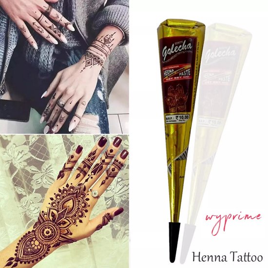 Zuivelproducten Overtreffen onderbreken Henna tattoo inkt pasta cone tube 23gr tijdelijke neptatoo voor... | bol.com
