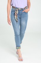 Cassis - Female - Slim jeans met kleurrijk sjaaltje  - Denim