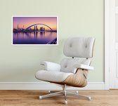 Zonsopkomst zorgt voor een paarse gloed in Dubai - Foto op Forex - 120 x 80 cm