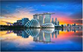 Indrukwekkende skyline van Marina Bay in Singapore - Foto op Forex - 45 x 30 cm