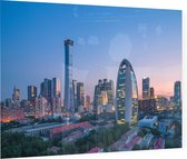 Skyline van Beijing Central Business District in China - Foto op Plexiglas - 90 x 60 cm