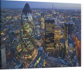 Blik op The Gherkin in het financiële hart van Londen - Foto op Canvas - 60 x 45 cm