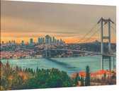 Panoramisch beeld van de Bosporusbrug in Istanbul - Foto op Canvas - 45 x 30 cm