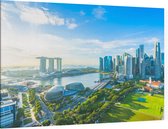 De architectuur van de city skyline van Singapore  - Foto op Canvas - 60 x 40 cm