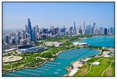 Lake Michigan en skyline van Chicago in Illinois - Foto op Akoestisch paneel - 150 x 100 cm