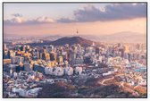 Toren op de Namsanberg in de skyline van centraal Seoul - Foto op Akoestisch paneel - 120 x 80 cm