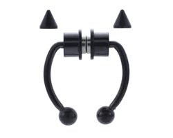 Cabantis Punk Neuspiercing - Fake Piercing - Neusring - Oorbellen - Festival - Magnetisch - Uitwisselbaar - Zwart