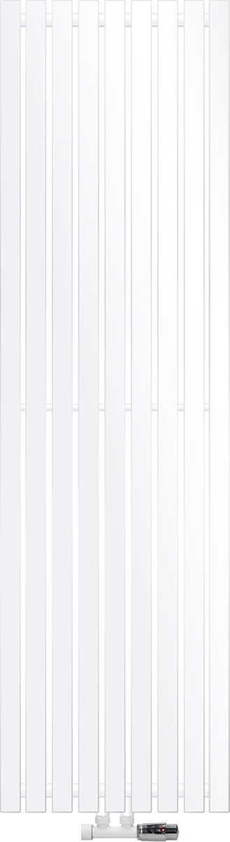 Badkamerradiator 480x1600 mm wit met wandaansluitset