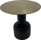 Ronde Salontafel - Aluminium - Goud & Mat zwart - 45x45x45 cm