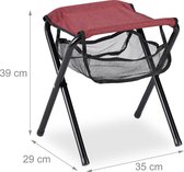 Relaxdays campingkruk opvouwbaar - viskruk - tuinkruk - tot 120 kg - rood