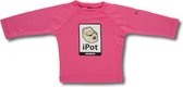 Twentyfourdips | T-shirt lange mouw baby met print 'iPot' | Roze | Maat 62 | In giftbox