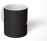 Mok - Maan - Rood - Zwart - 350 ML - Beker