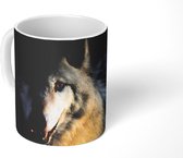 Mok - Close-up van een arctische wolf - 350 ML - Beker