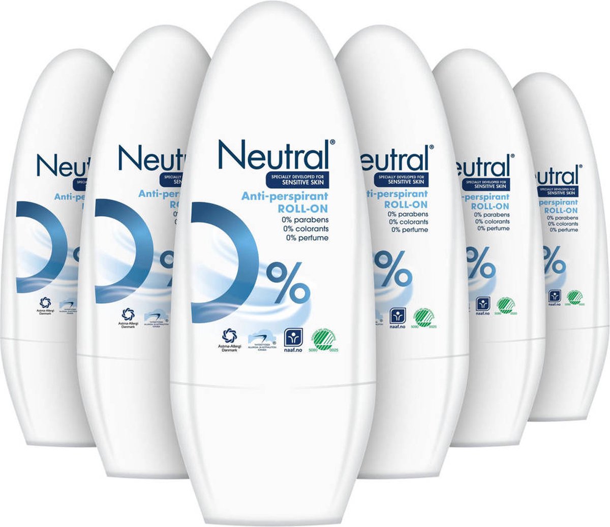 Goedkoopste Neutral 0 - 50 ml - Deodorant Roller - 6 stuks - Voordeelverpakking