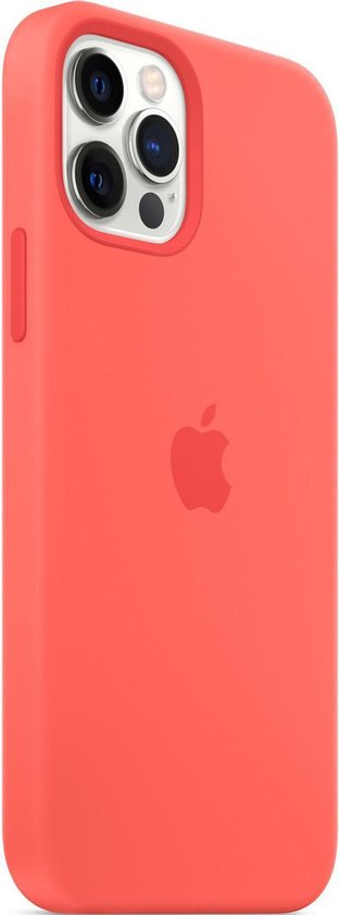 Koraalrode iPhone 12 Pro hoesje van siliconen.